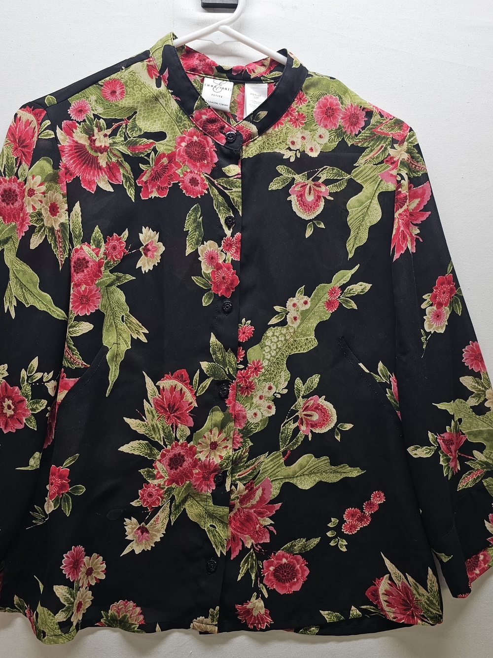 Emma James Button Up Top 12P Cottagecore Whimsigoth Floral Office VTG Y2K